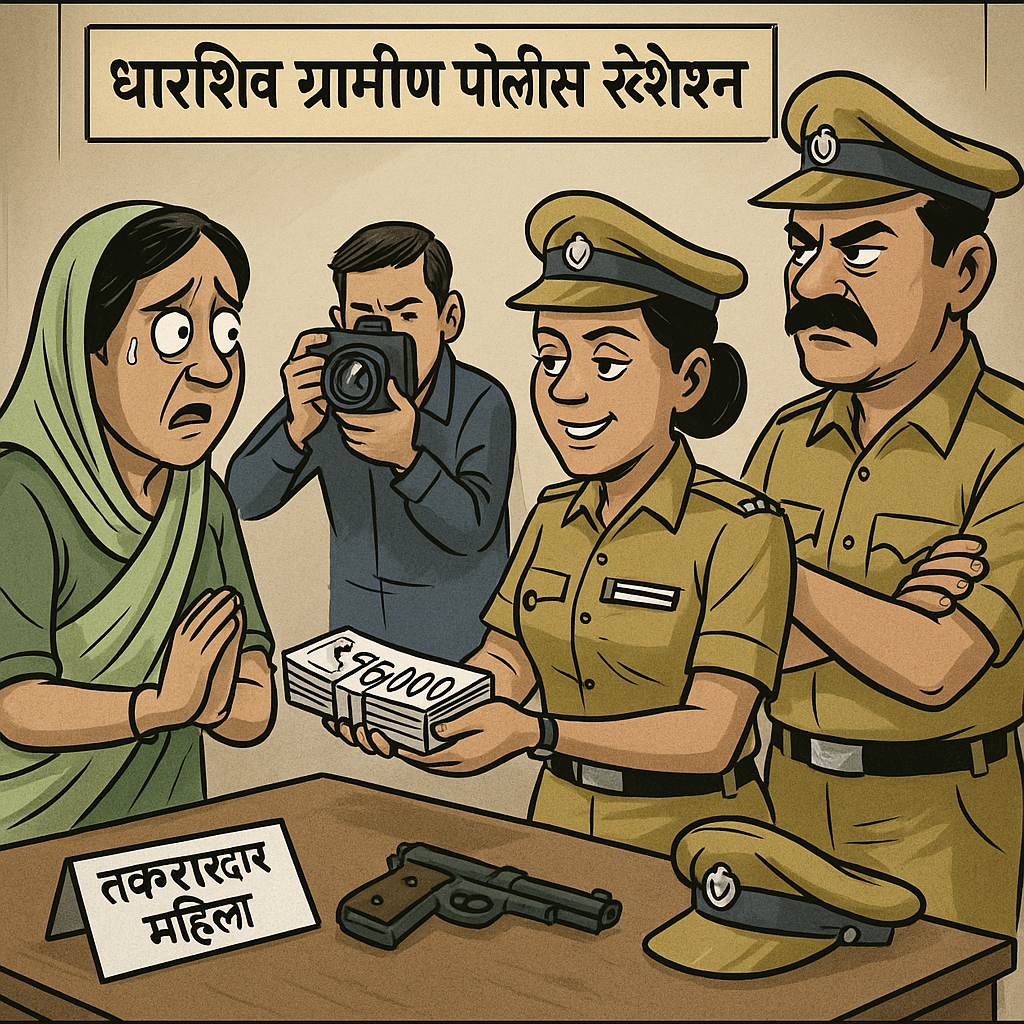 पोलीस निरीक्षक व महिला कर्मचाऱ्याला ९५ हजारांची लाच स्वीकारताना रंगेहाथ अटक